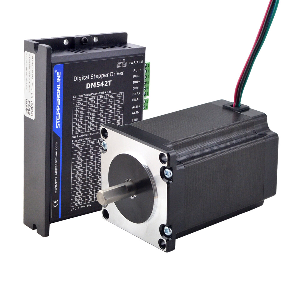 Nema 23 Stepper Motor 340oz.in 57x82mm 4A Φ8mm & Stepper Driver DM542T CNC Kit